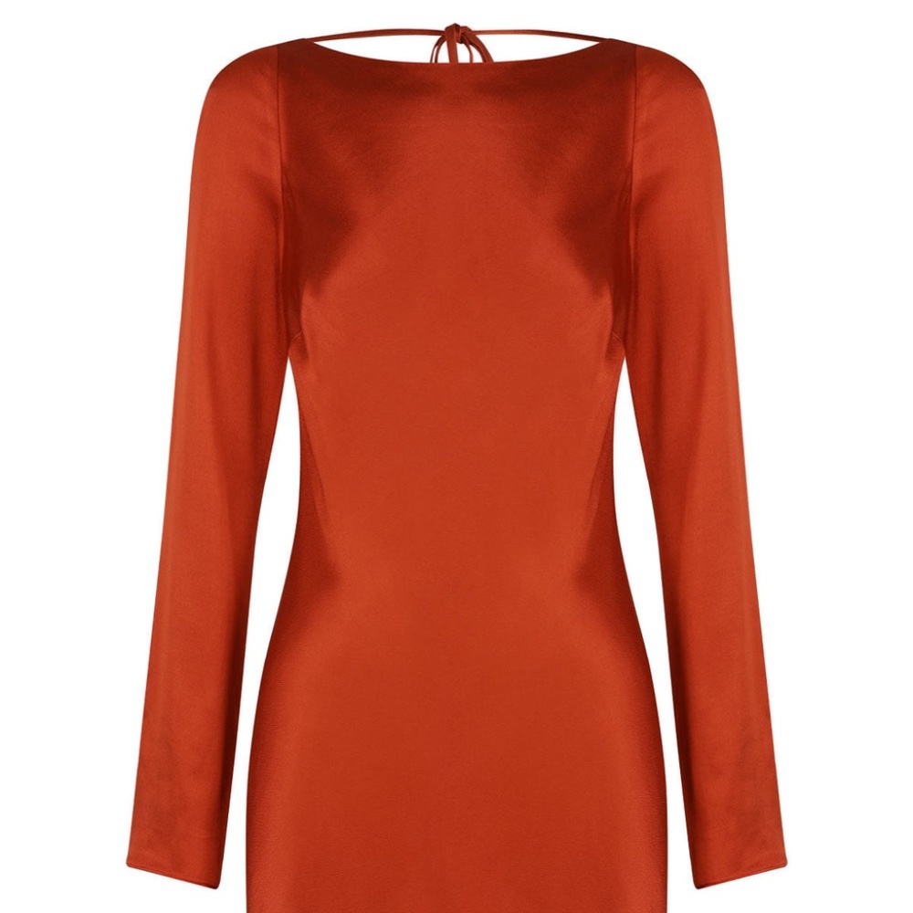 ANGELICA LONG SLEEVE BACKLESS MINI DRESS - LIPSTICK - Size 2